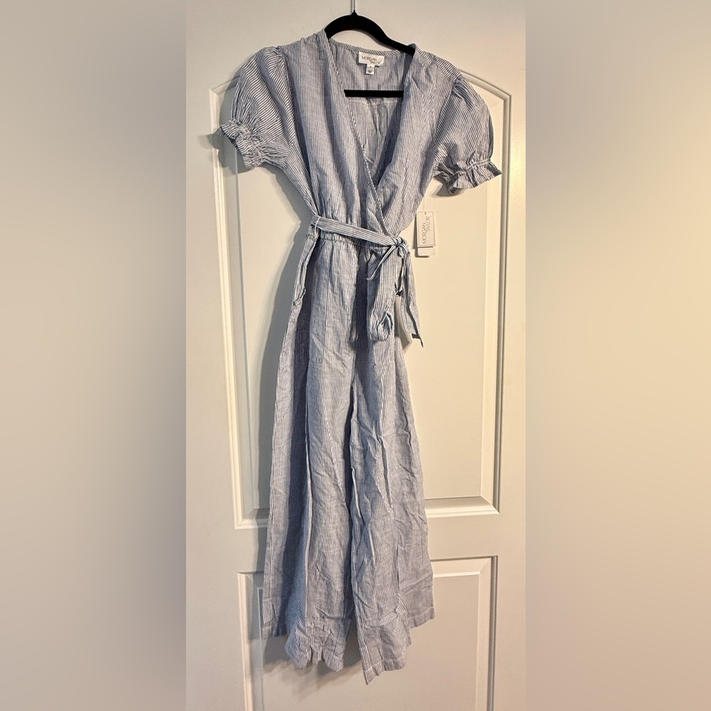 Morgan Taylor Striped Blue‎ and White Jumpsuit